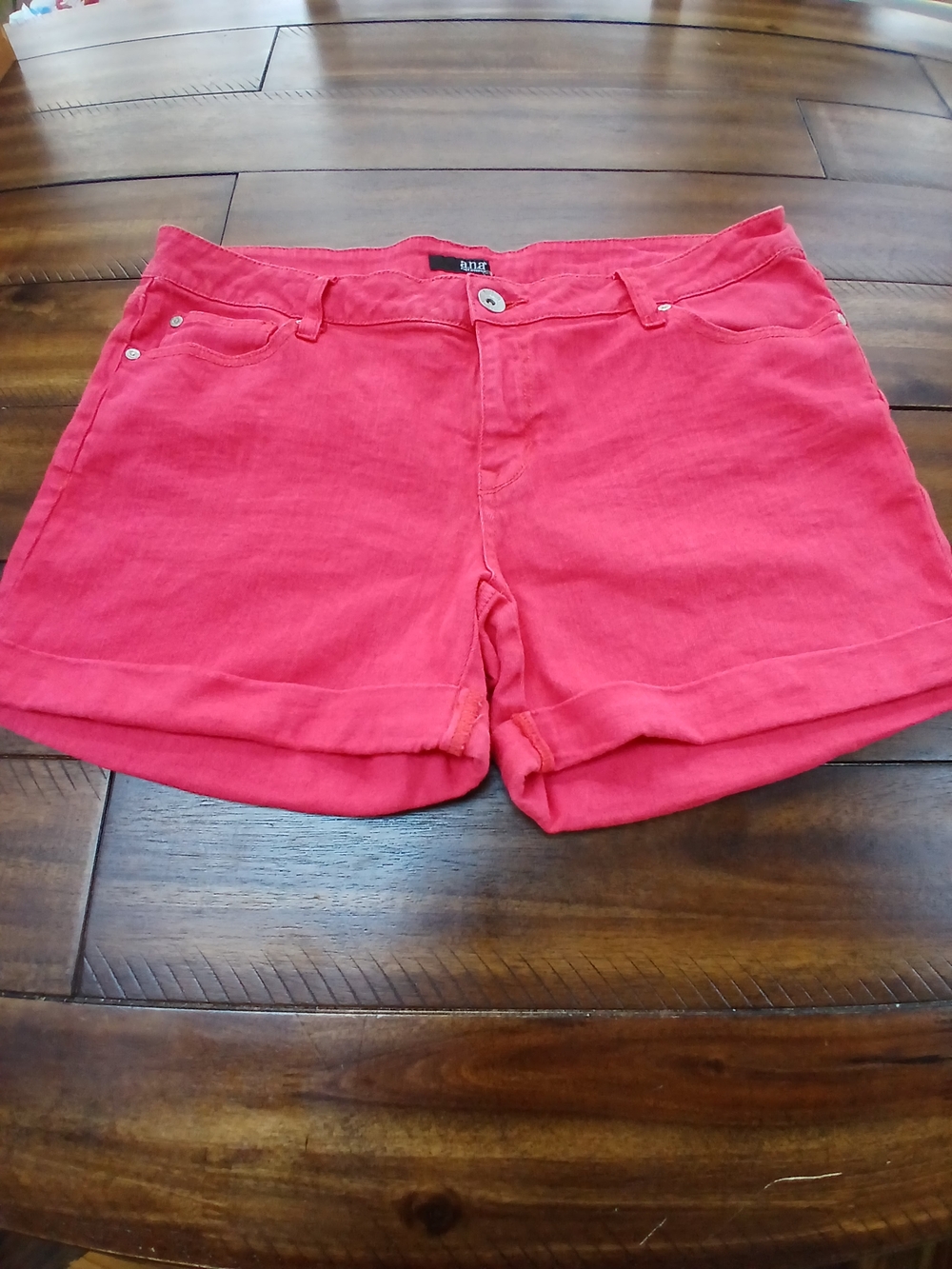 a.n.a Coral Roll-Cuff Jean Shorts